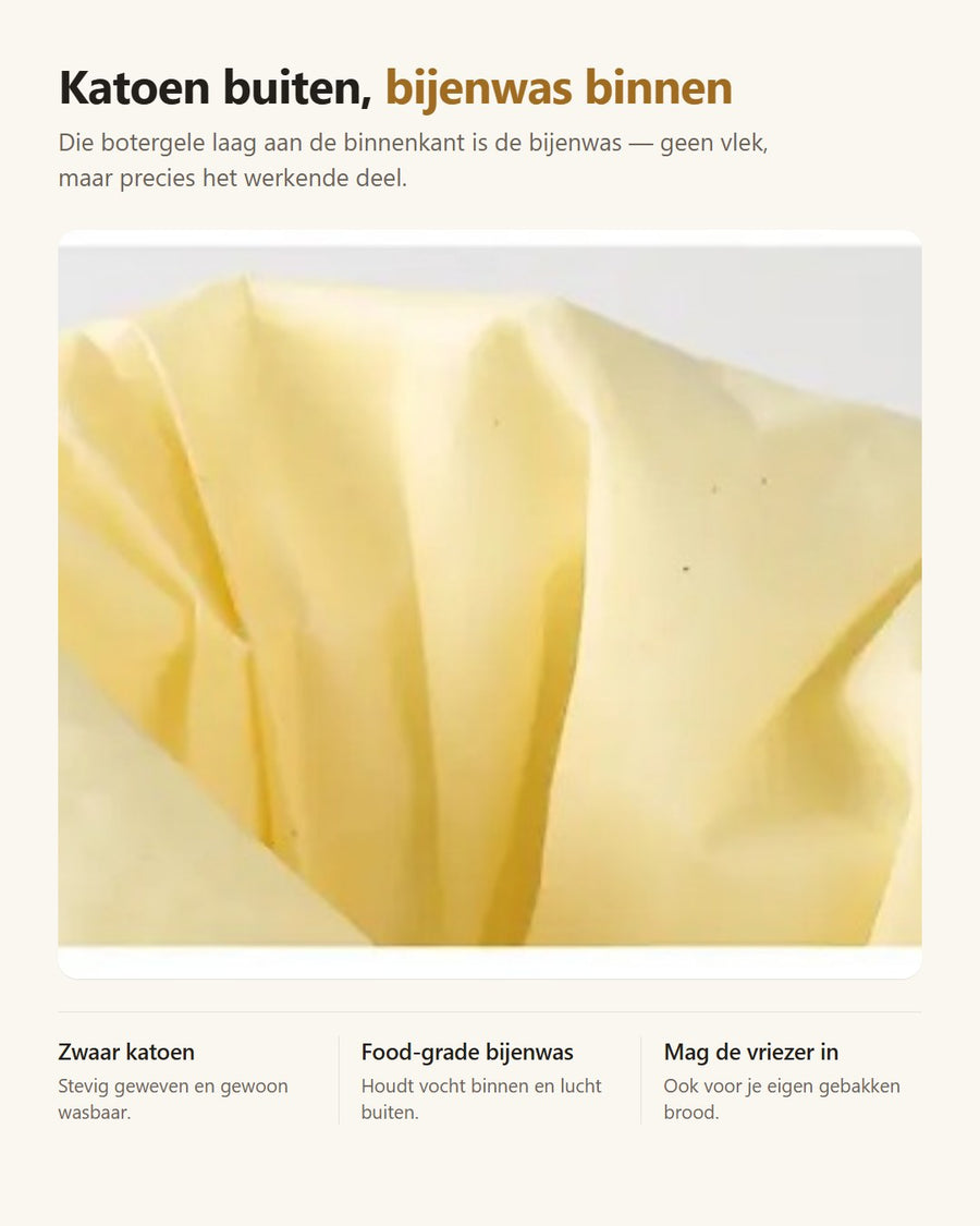 Bijenwas Broodzak — Brood Dagen Langer Vers, Zonder Plastic