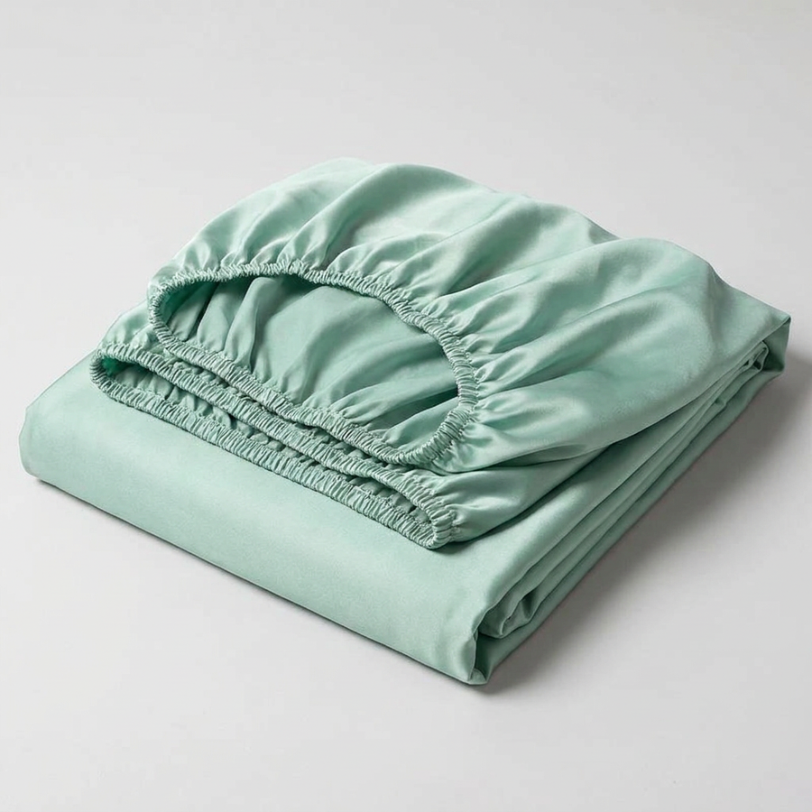 Mulberry Zijden Hoeslaken - kleur Mintgroen
