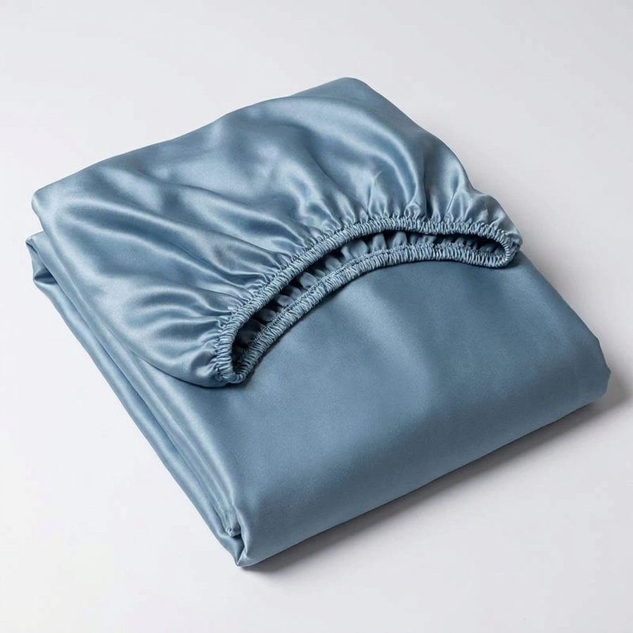 Mulberry Zijden Hoeslaken - kleur Blauw