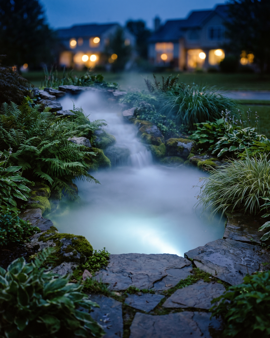 Mistmaker met 12 leds - mistmaker vijver tuin