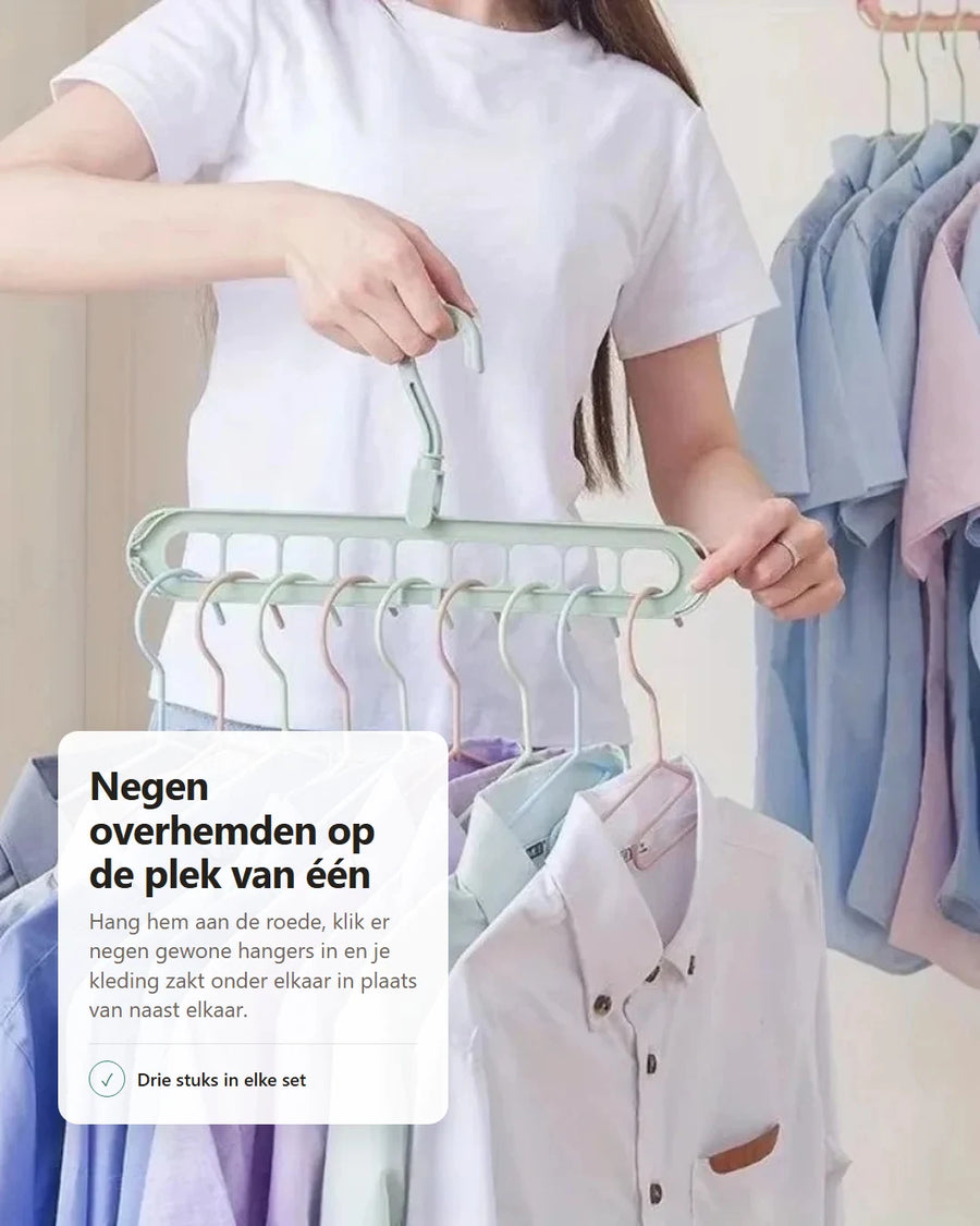 Negen overhemden op de plek van één — Belvionne Ruimtehanger