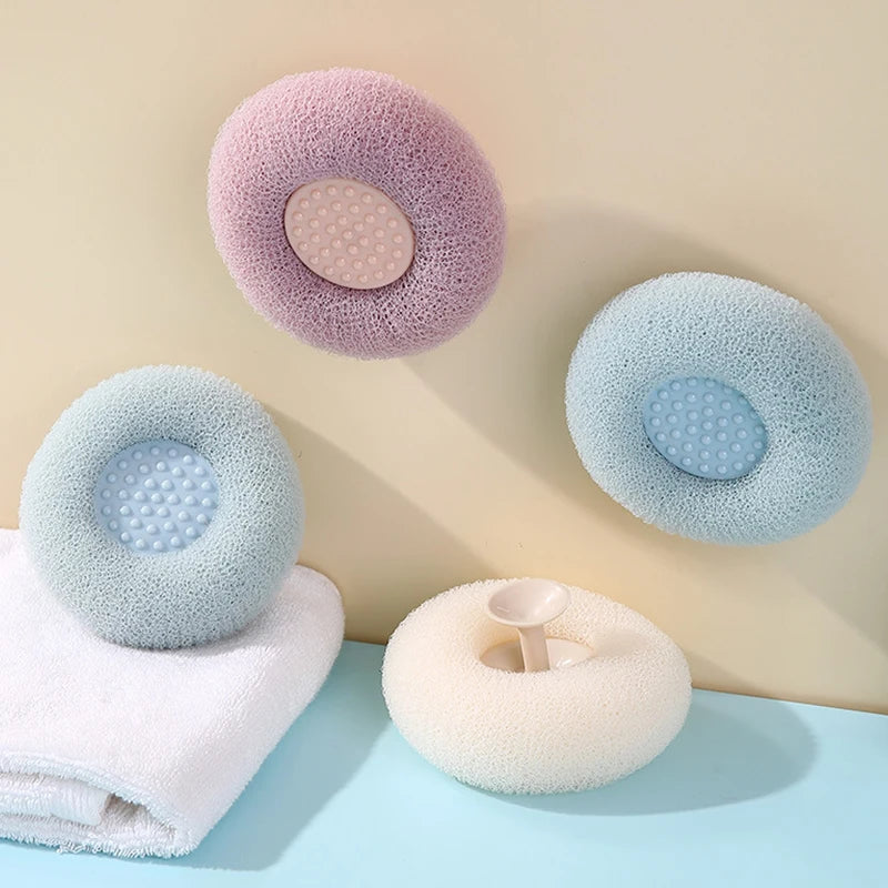 Zachte body scrubber in alle kleuren met massagepad en zuignap
