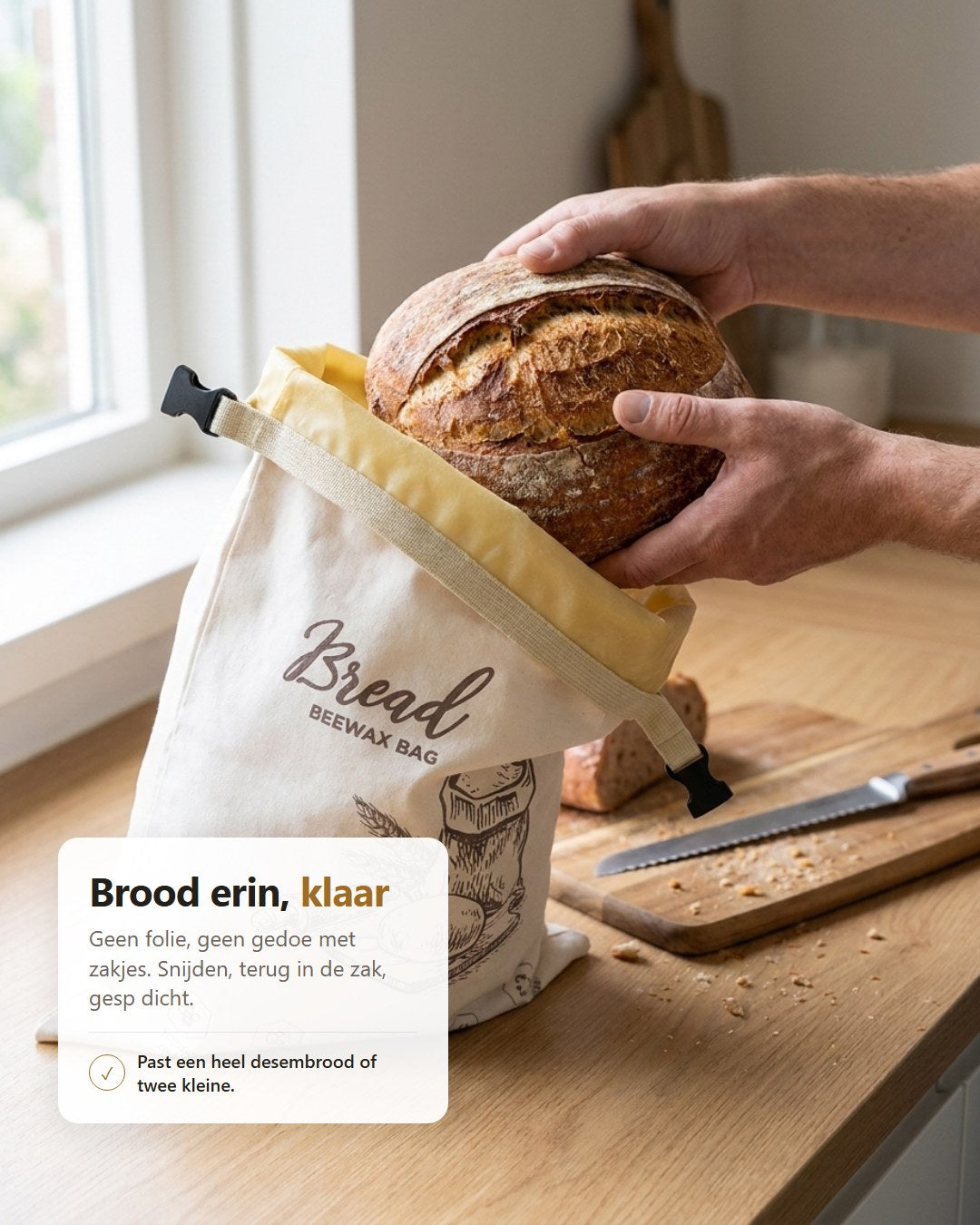 Bijenwas Broodzak — Brood Dagen Langer Vers, Zonder Plastic