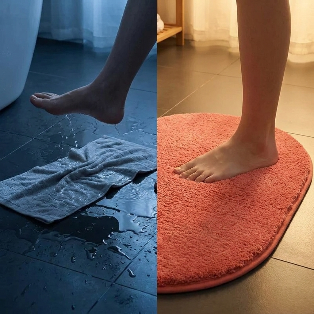 Coral Fluweel Badmat — Supersnel Droog & Antislip