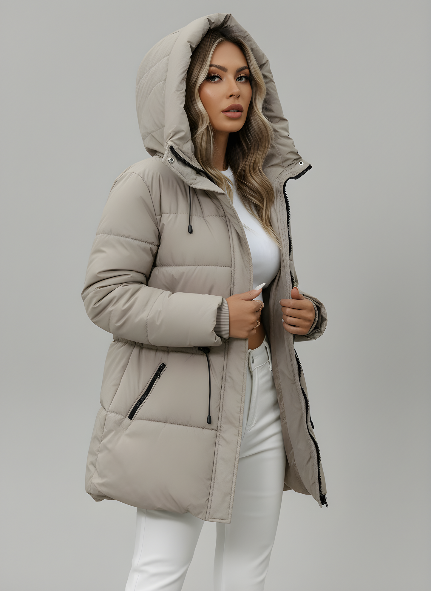 Quilted Hooded Coat