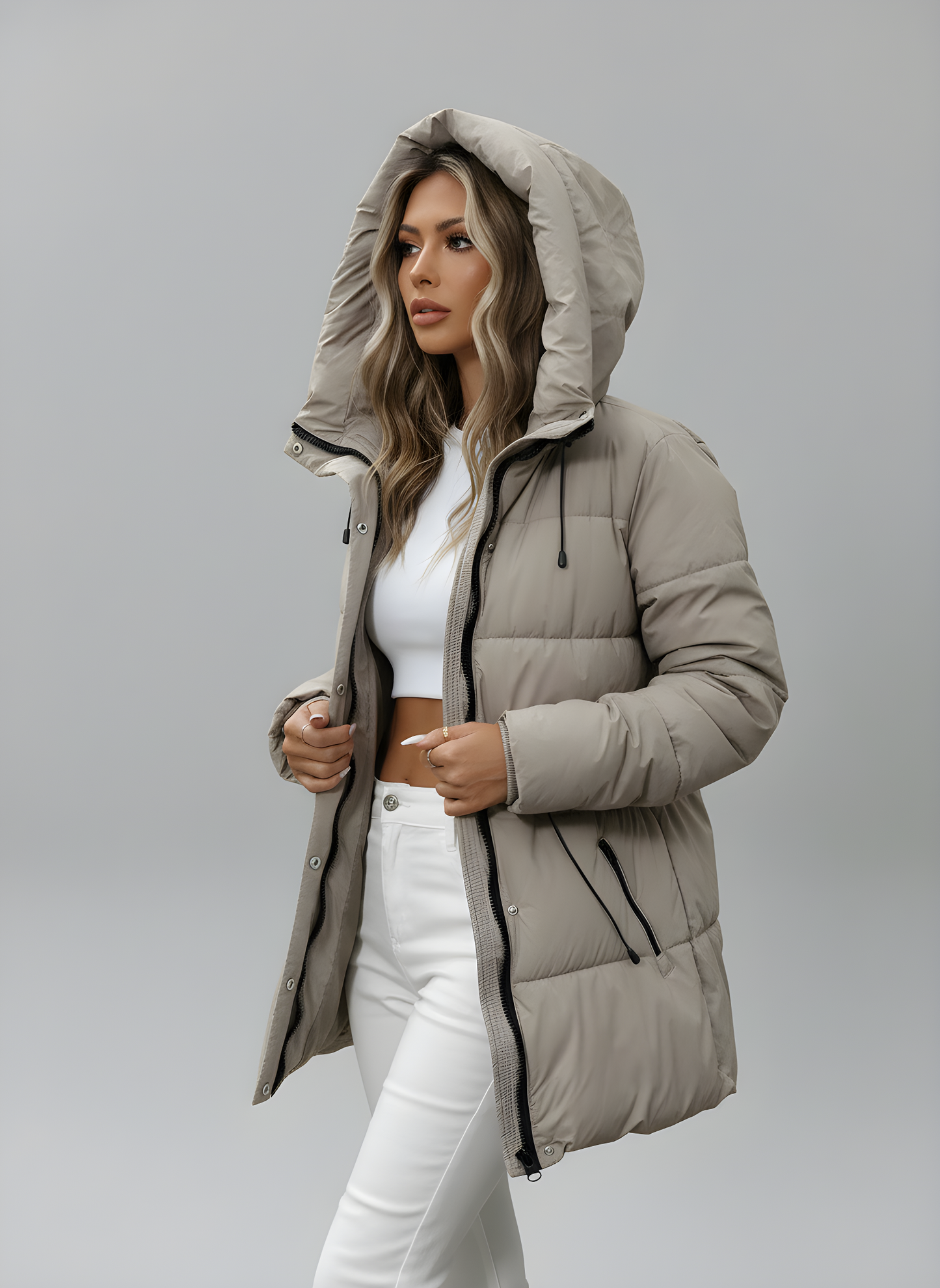 Quilted Hooded Coat