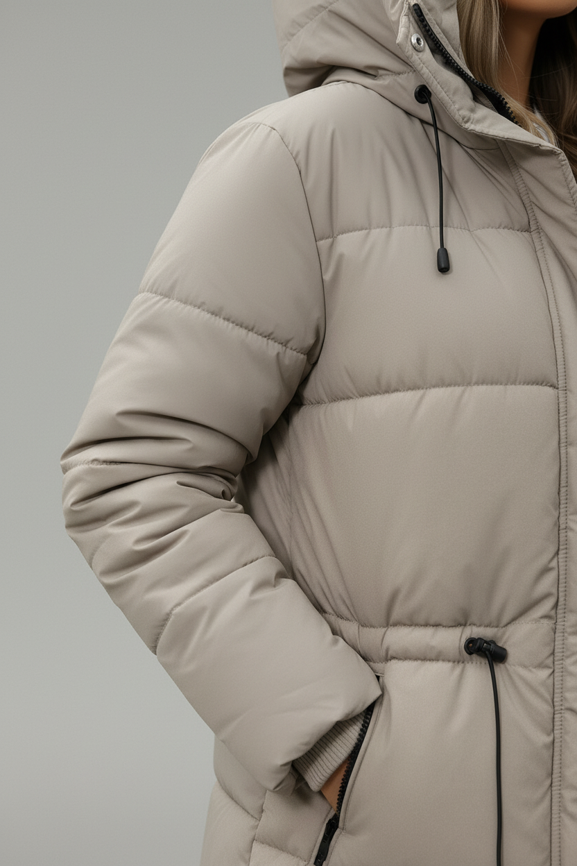 Gesteppter Kapuzenmantel