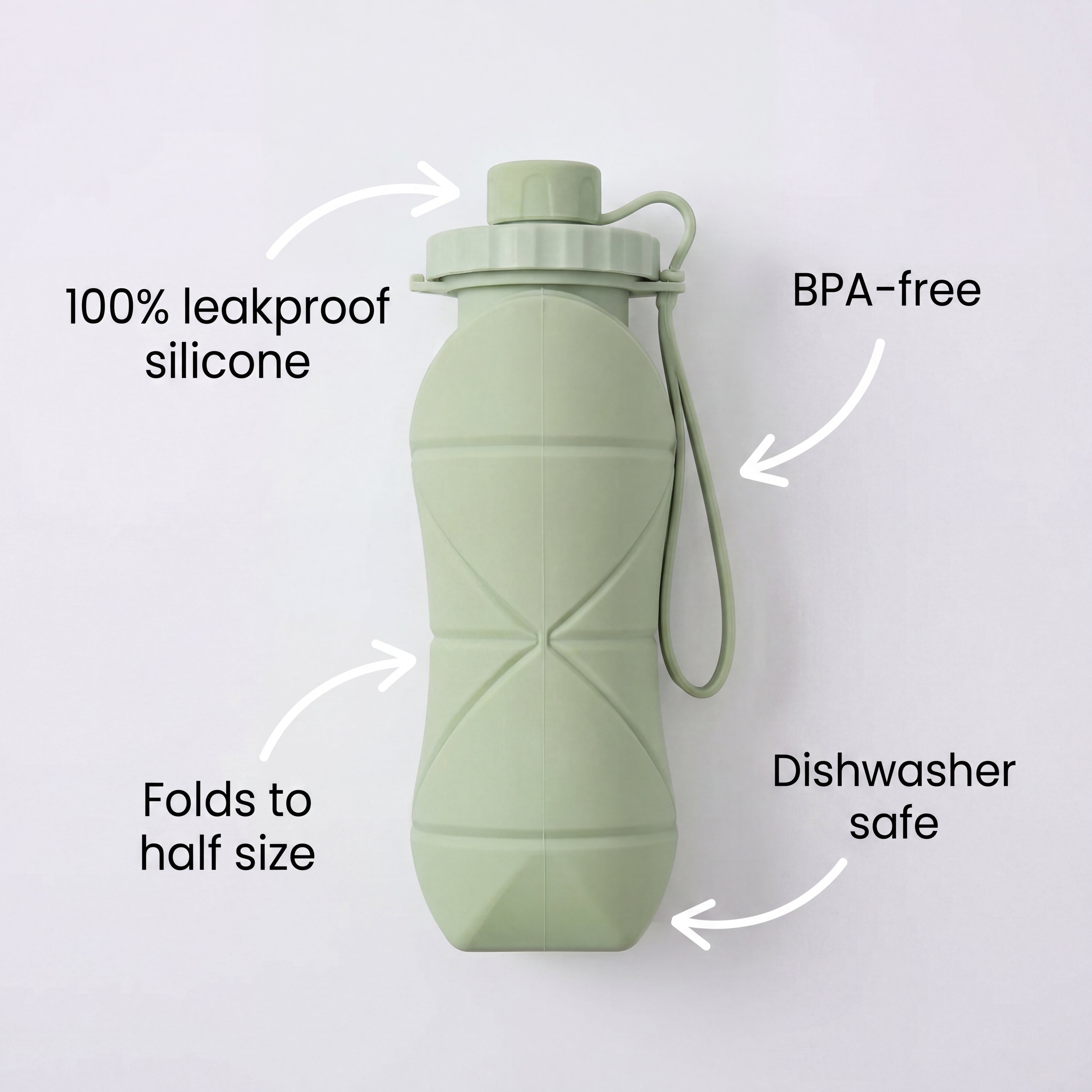 Opvouwbare Siliconen Waterfles 500ml