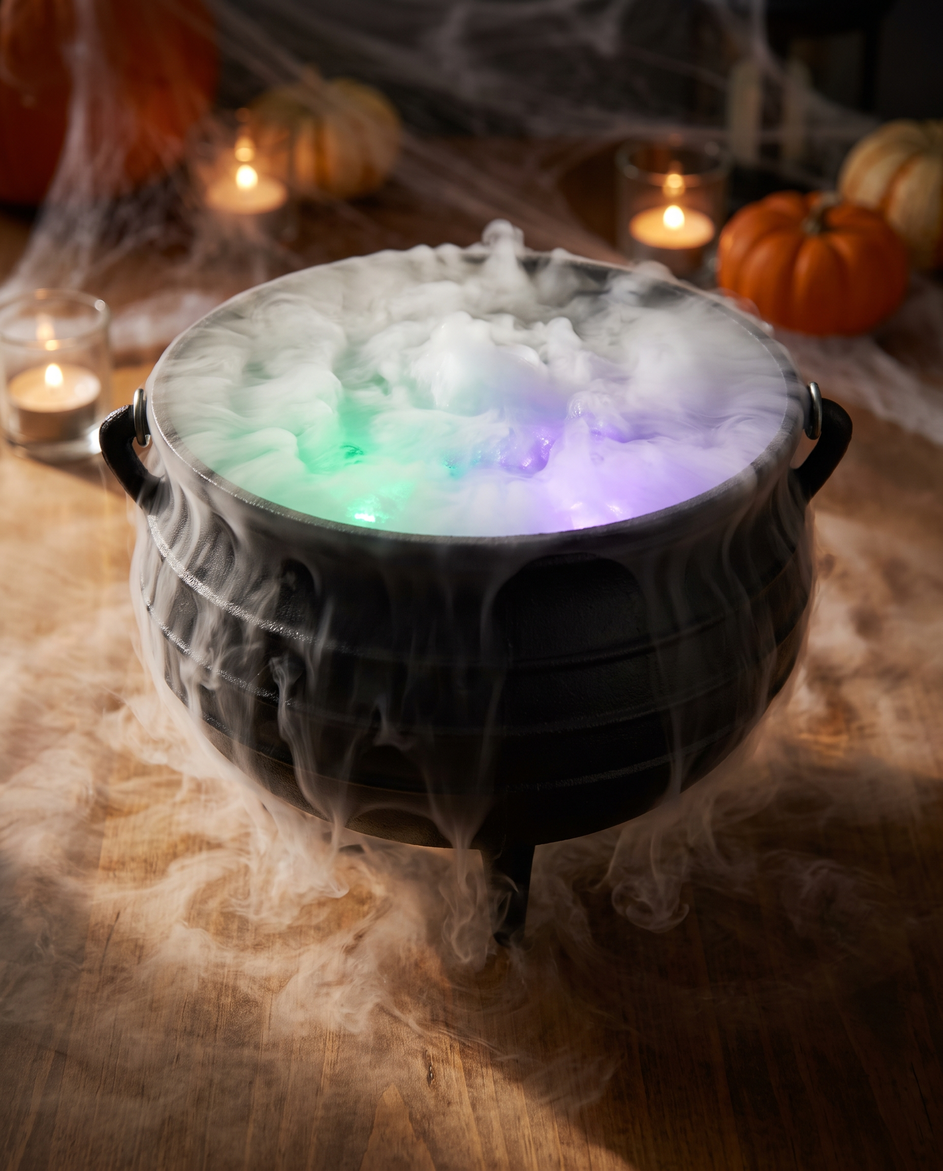 Mistmaker met 12 leds - mistmaker heksenketel halloweentafel