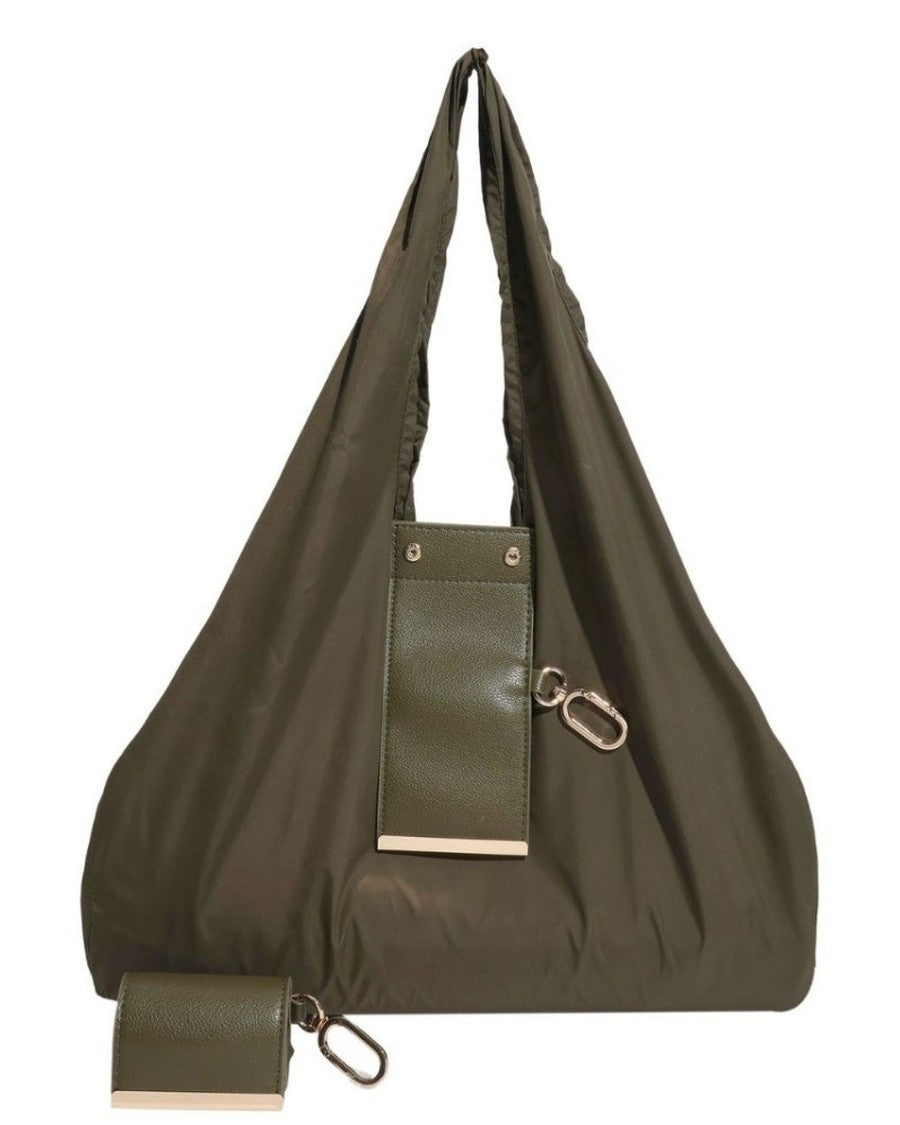 Opvouwbare tas in de kleur Olijfgroen