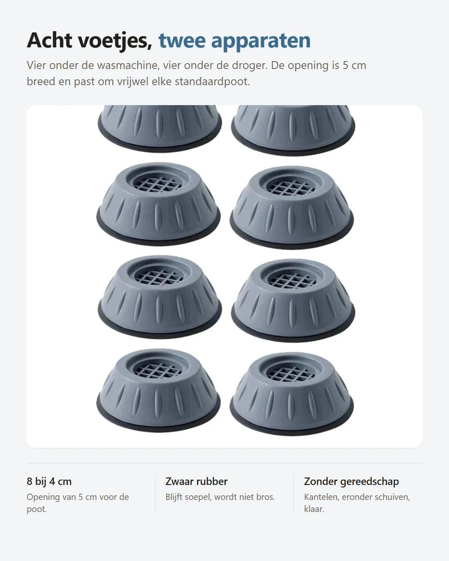 Anti-Trilvoetjes Wasmachine — Set van 8