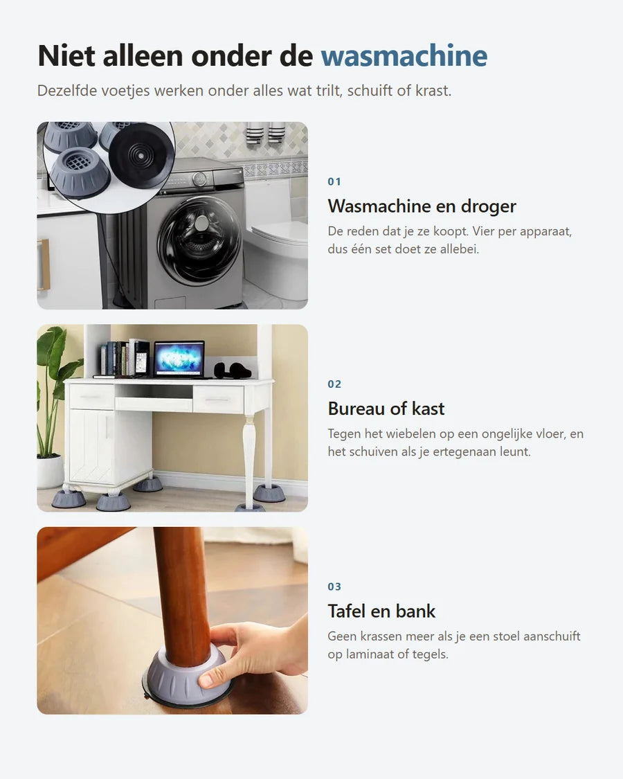 Anti-Trilvoetjes Wasmachine — Set van 8